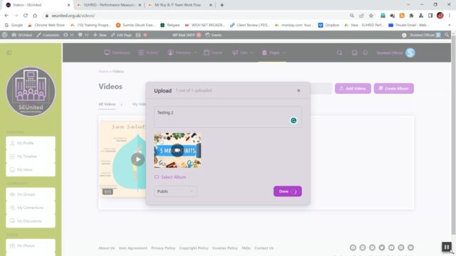 Page video upload
